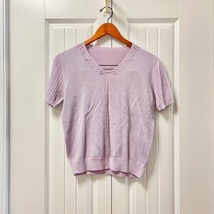 Vintage Cottagecore Pastel Lilac Knit Tee